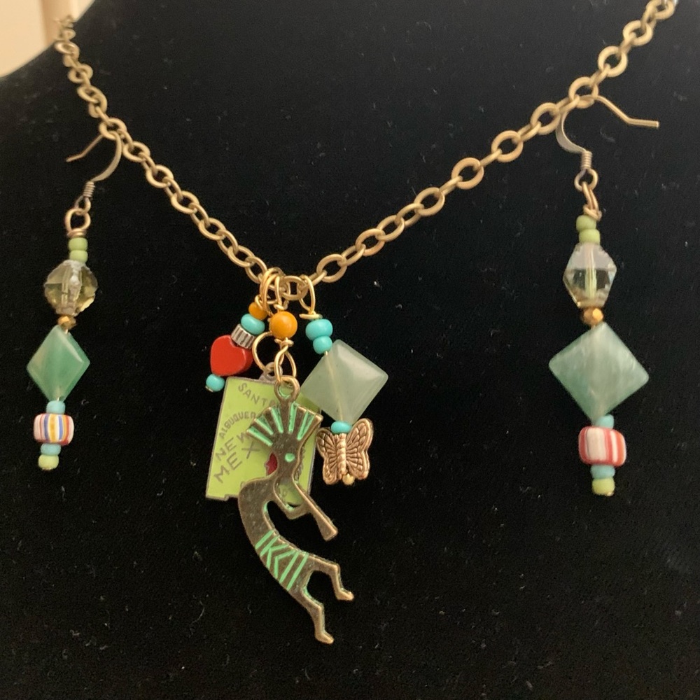 New Mexico Map & Kokopelli Charms Set